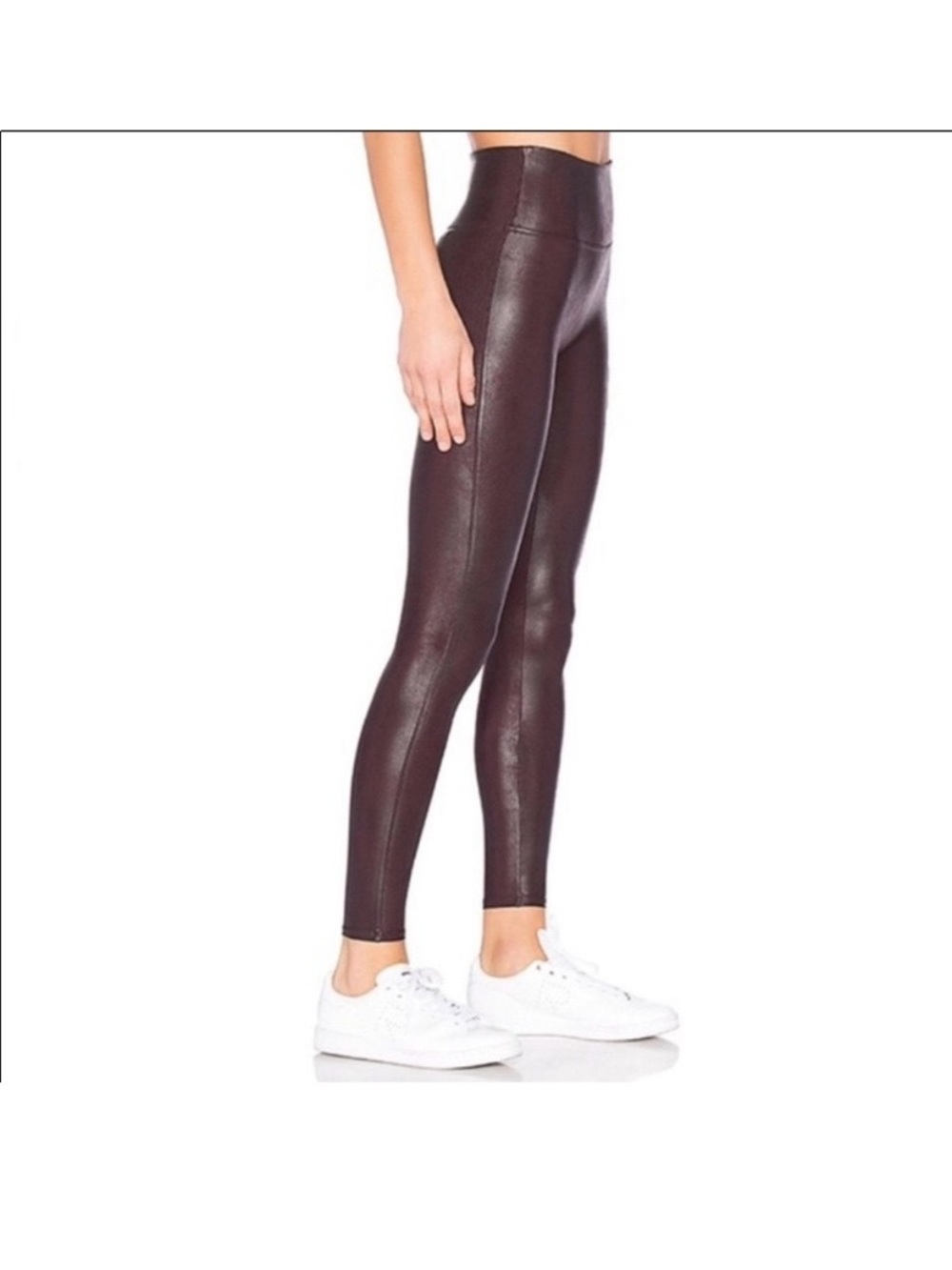 NEW SPANX High-Rise Faux Leather Leggings in Wine